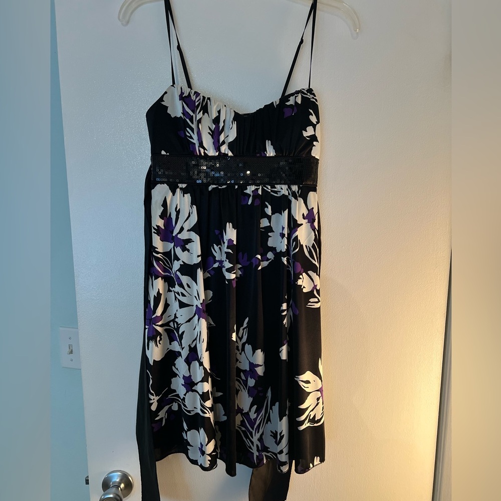 Ruby Rox Black and Purple Floral Dress